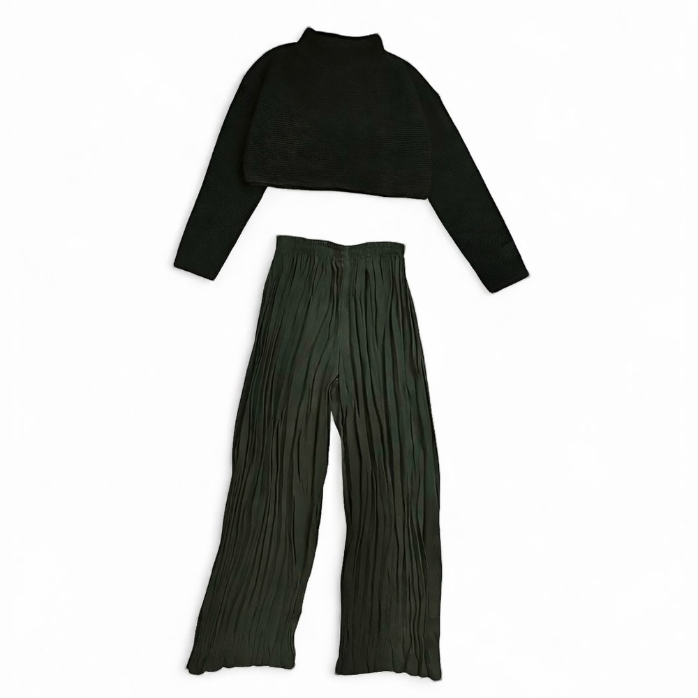 🔥 Y2K Contempo Casuals Cropped Sweater set